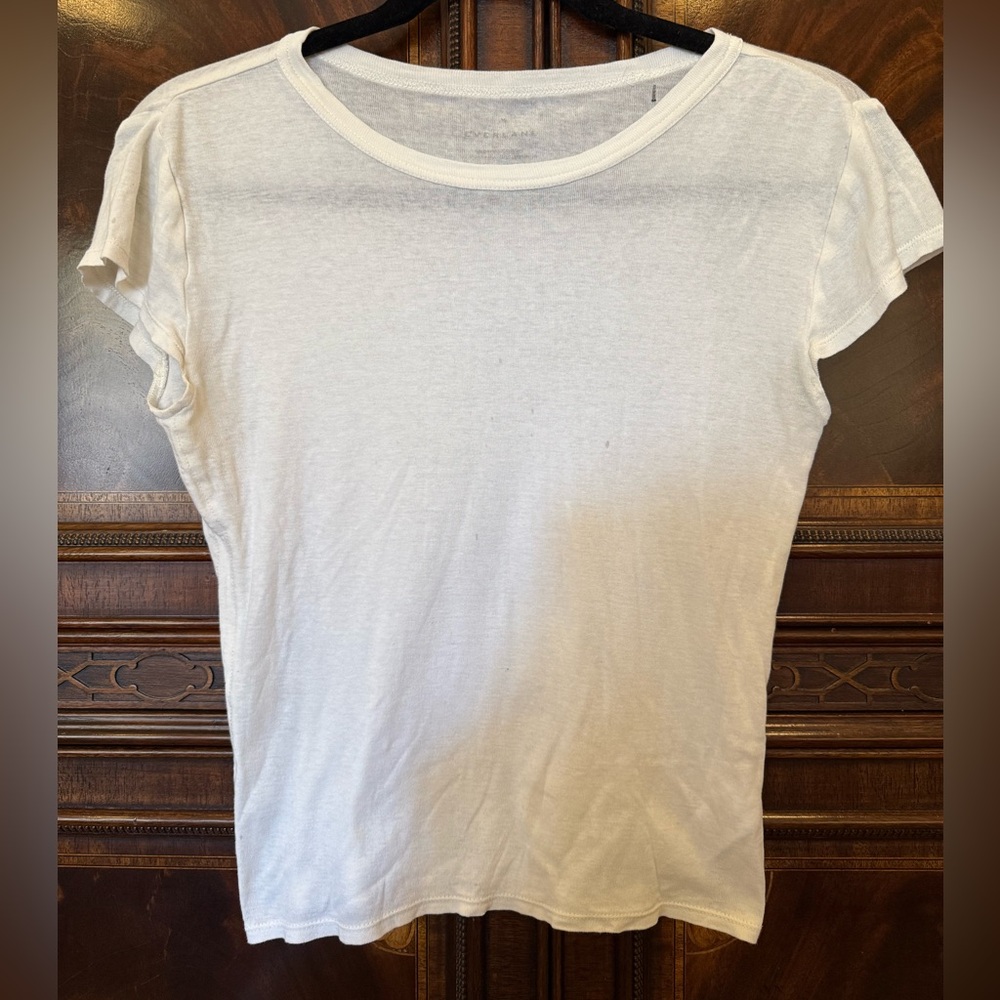 Everlane The Organic Cotton Tissue Crew - White